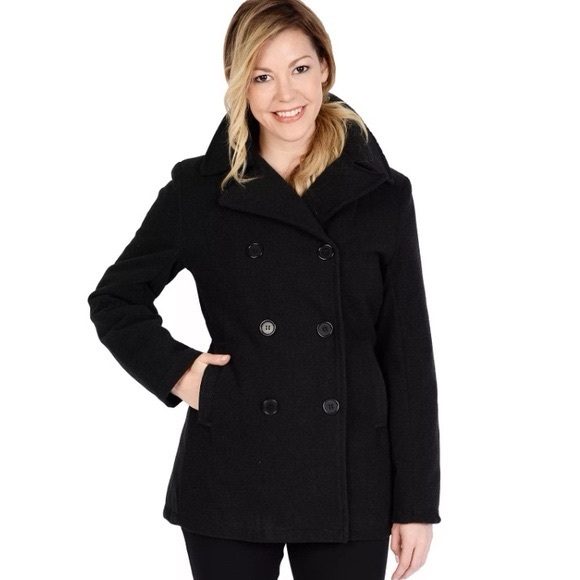 Jason Kole Jackets & Blazers - Jason Kole Women's Black Peacoat